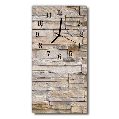 Glass Kitchen Clock Stone wall