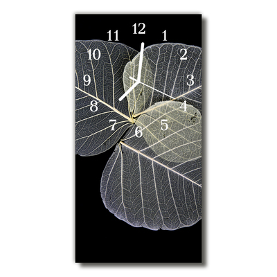 Glass Kitchen Clock Plant leaves