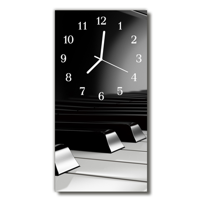 Glass Kitchen Clock Piano keys