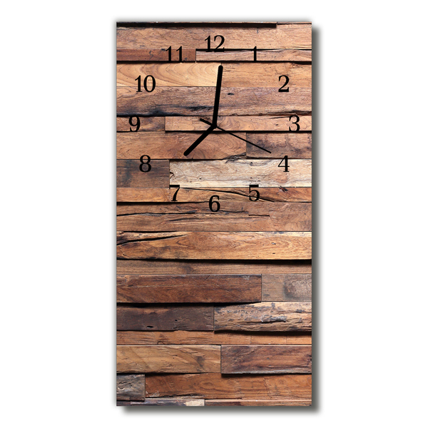 Glass Kitchen Clock Wood