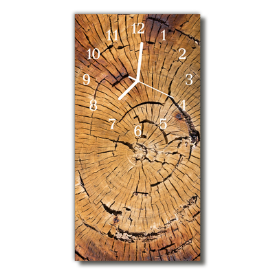 Glass Kitchen Clock Wood grain