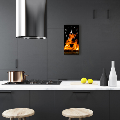 Glass Kitchen Clock Fire