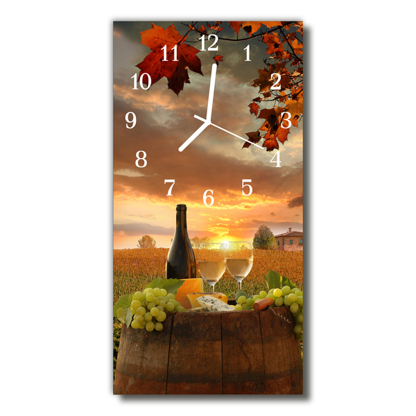 Glass Kitchen Clock Grape wine