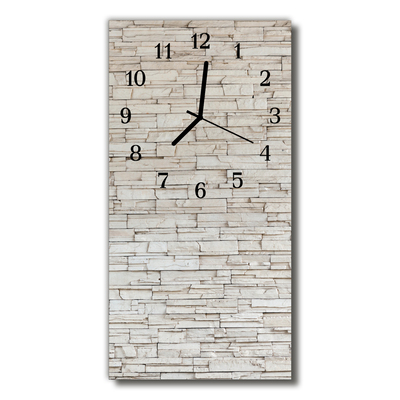 Glass Kitchen Clock Stone wall