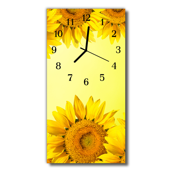 Glass Kitchen Clock Sunflower