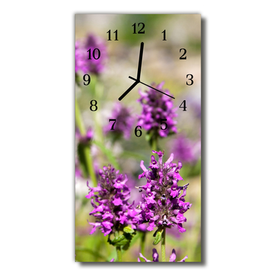 Glass Kitchen Clock Flowers