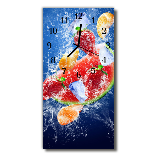 Glass Kitchen Clock Fruit