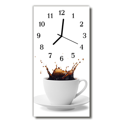 Glass Kitchen Clock Coffee