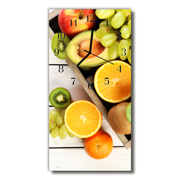 Glass Kitchen Clock Fruit