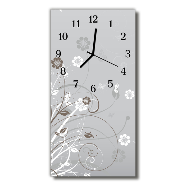 Glass Kitchen Clock Flower pattern