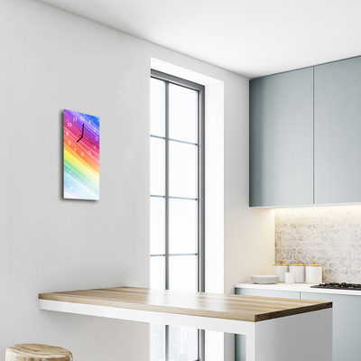 Glass Kitchen Clock Rainbow