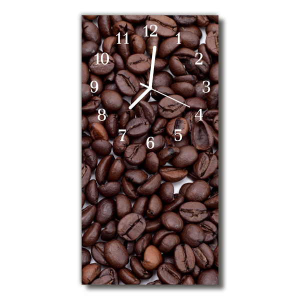 Glass Kitchen Clock Coffee beans