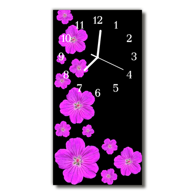 Glass Kitchen Clock Flowers