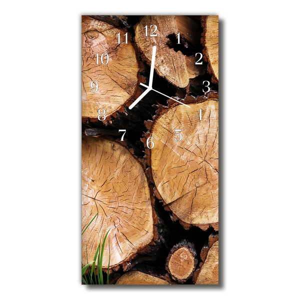 Glass Kitchen Clock Wood grain