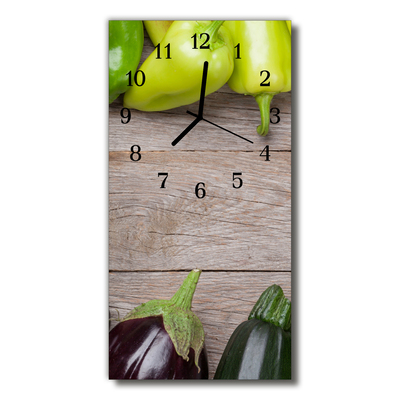 Glass Kitchen Clock Vegetable table