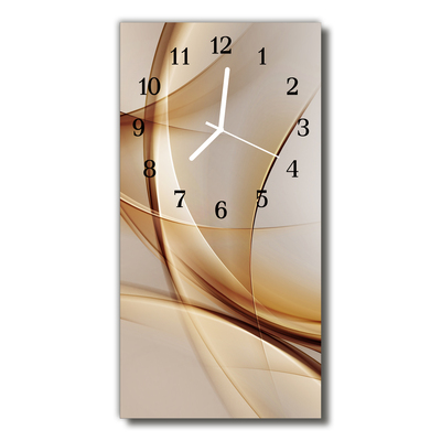 Tulup Glass Wall Clock Kitchen Clocks 30 cm round Coffee Brown 