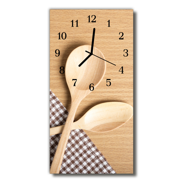 Glass Kitchen Clock Spoon