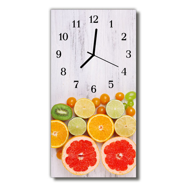 Glass Kitchen Clock Fruit