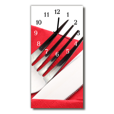 Glass Kitchen Clock Cutlery