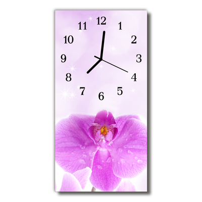 Glass Kitchen Clock Orchid
