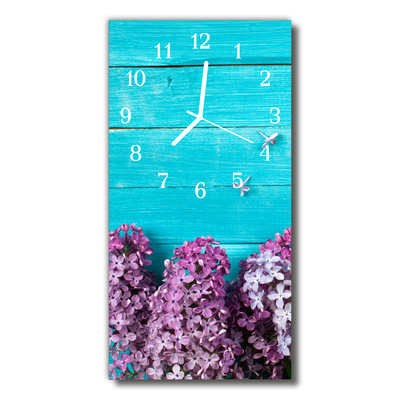 Glass Kitchen Clock Wood lilac