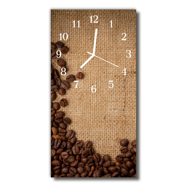 Glass Kitchen Clock Coffee beans