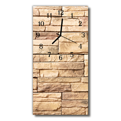 Glass Kitchen Clock Stone wall