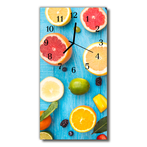 Glass Kitchen Clock Fruit