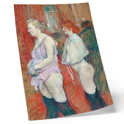 Poster featuring the high-resolution painting Rue des Moulins from 1894 by Henri de Toulouse-Lautrec