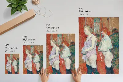 Poster featuring the high-resolution painting Rue des Moulins from 1894 by Henri de Toulouse-Lautrec