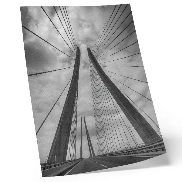 Art print featuring a symmetrical modern rope bridge design