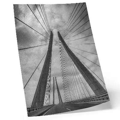 Art print featuring a symmetrical modern rope bridge design