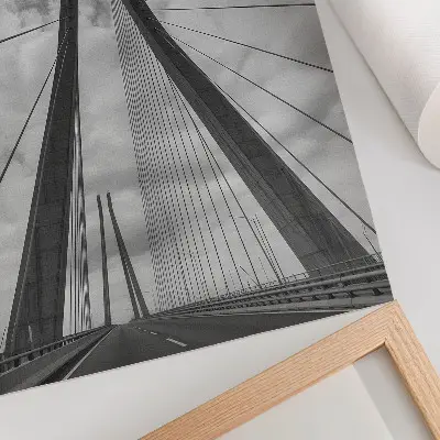 Art print featuring a symmetrical modern rope bridge design
