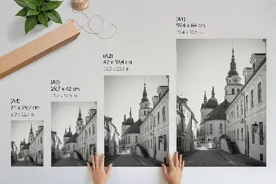 Premium wall art featuring historic buildings with elegant architectural details