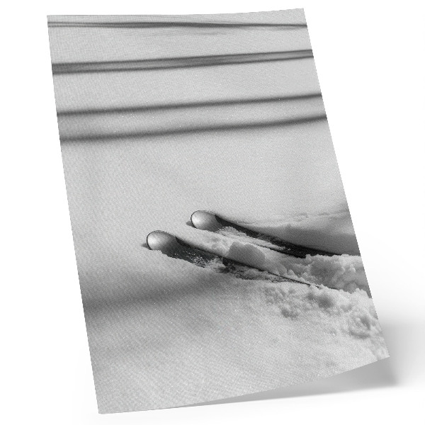 Decorative poster Minimalism white gray skis shadows peace