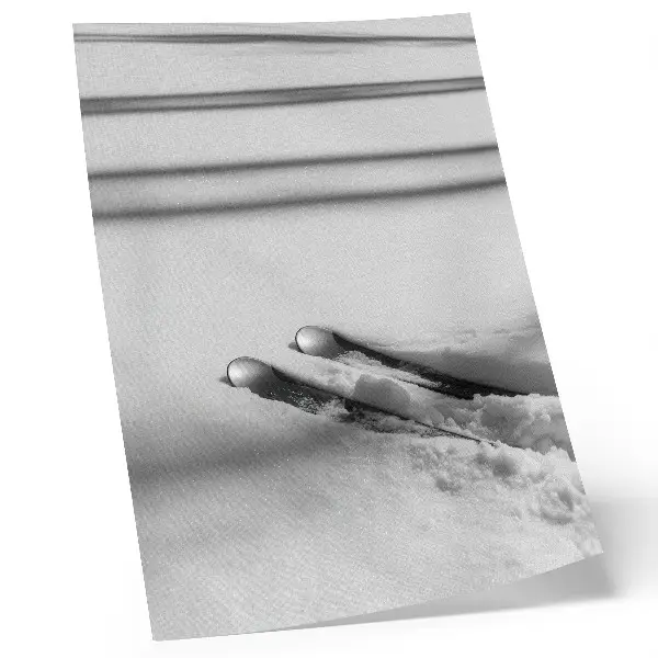 Decorative poster minimalist print with white and gray ski shadows