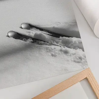Decorative poster minimalist print with white and gray ski shadows