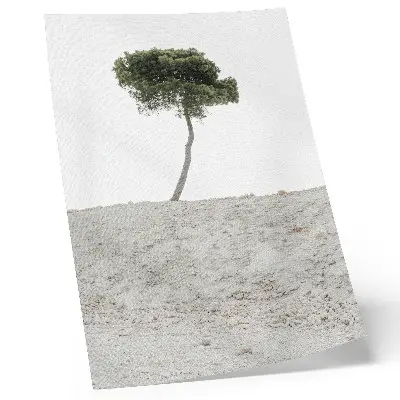 Lonely tree on a light background poster minimalist design