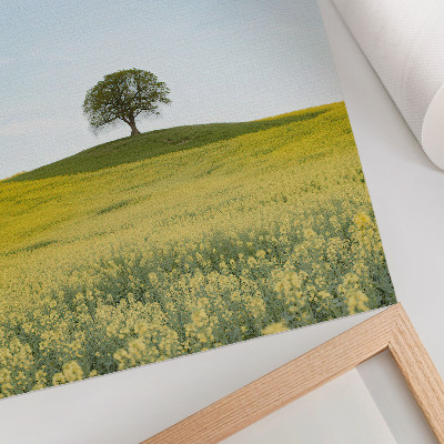 Premium wall art A tree on a hill in a yellow field