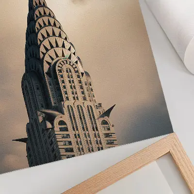 Poster an elegant tower with visual symmetry and architectural forms