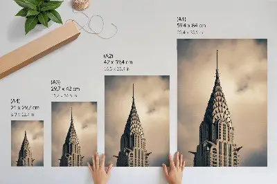 Poster an elegant tower with visual symmetry and architectural forms
