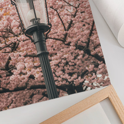 Decorative poster Pink trees black lantern nostalgic atmosphere