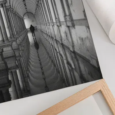 Monochromatic symmetry architecture perspective poster