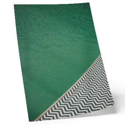 Art print with a green geometric black and white pattern