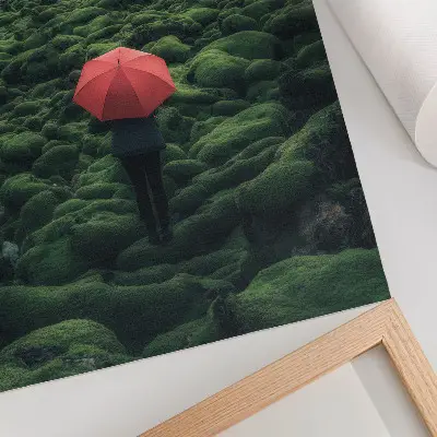 Poster featuring dominant greenery with a peaceful and mysterious contrast