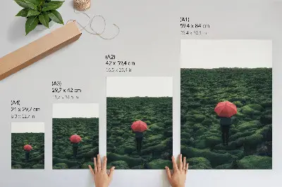Poster featuring dominant greenery with a peaceful and mysterious contrast