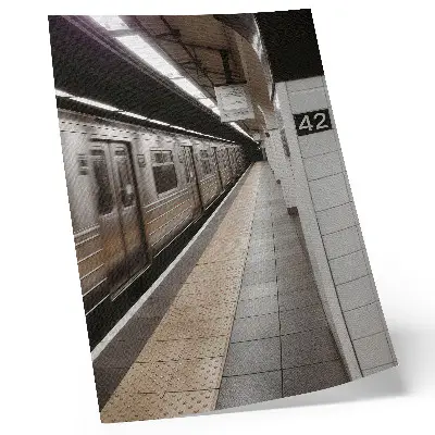 Poster modern metro platform in a dynamic architectural space