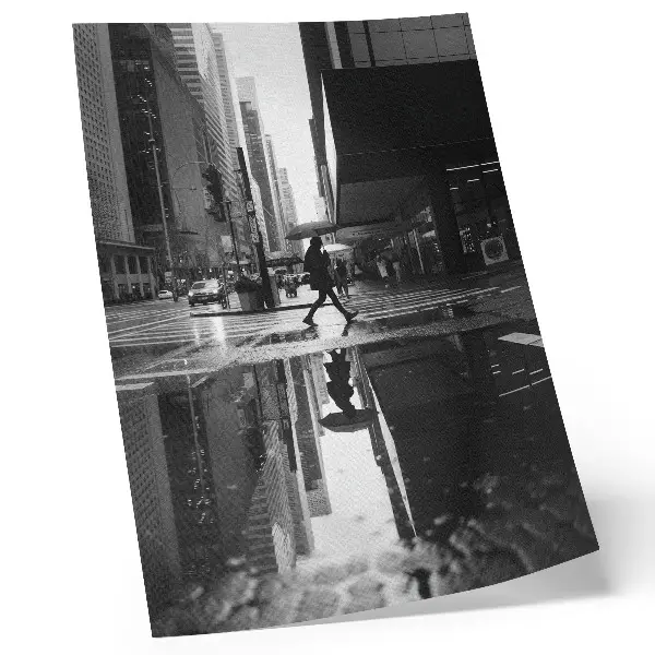 Decorative poster modern city graphics in black and white rain