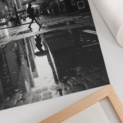 Decorative poster Modern city graphics black and white rain