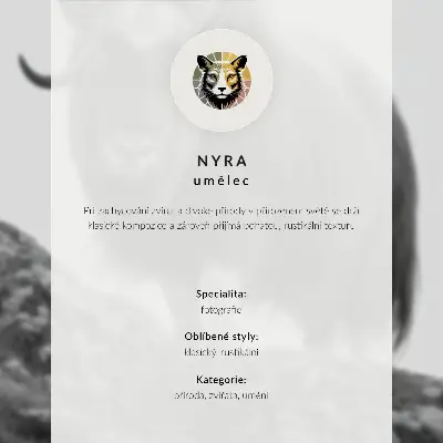 Poster black and white animal nature elegance design